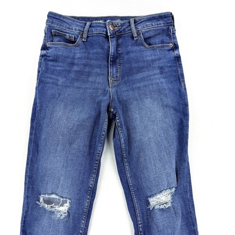 Womens Old Navy Rockstar Super Skinny Jeans Mid Rise Distressed Denim Sz 8 - Picture 2 of 8